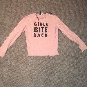 “Girls bite back” light pink sweater